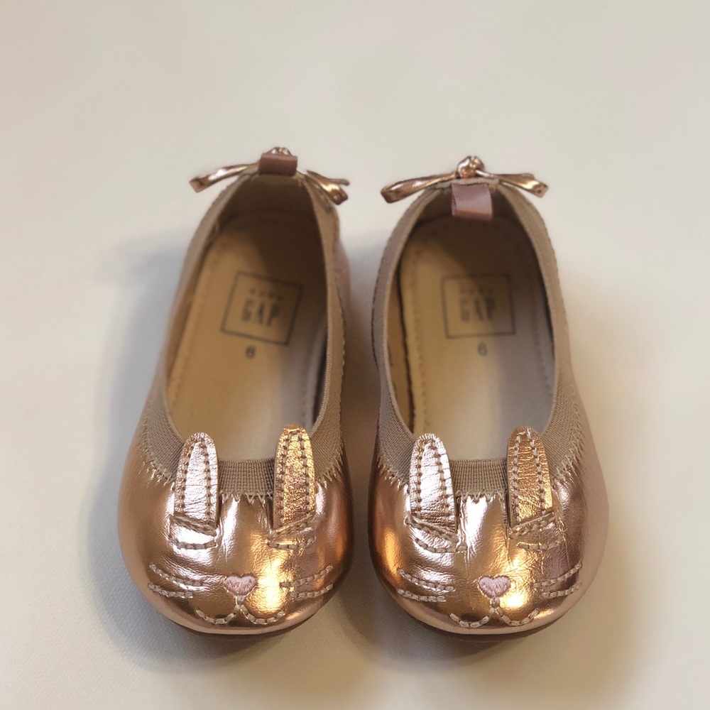 ROSE Gold GAP Bunny Ballet Slippers